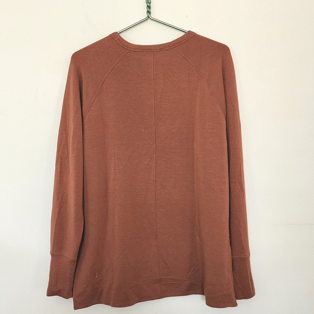 Athleta Womens Large Brown Tencel Lyocell Blend Long Sleeve Sweatshirt Soft Yoga - Picture 2 of 5